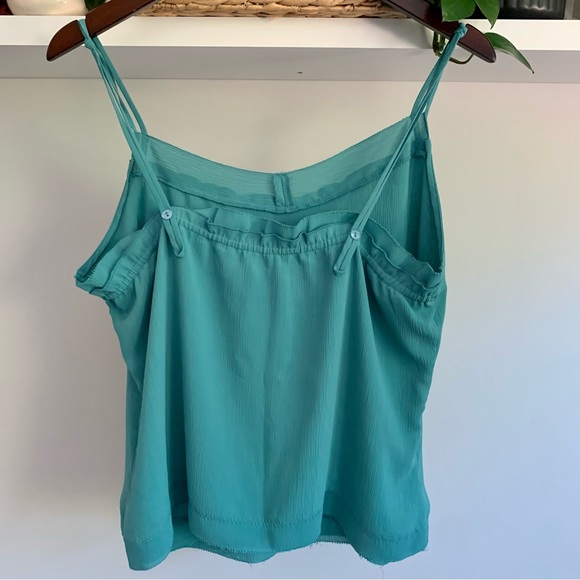 • [Pierre Cardin] Teal Ruffle Tank • - Picture 5 of 8